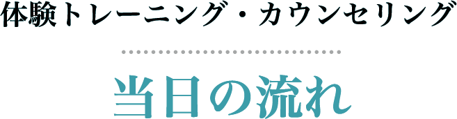 体験トレーニング・カウンセリング 当日の流れ